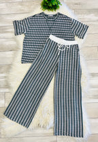 Women’s Zenana Green Ribbed Drop - Shoulder Two Piece Set