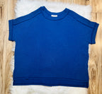 Women’s Zenana Classic Blue Ribbed Top