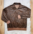 Women’s Evermmee Leopard Quarter Zip Top- True to Size