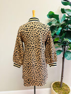 Women’s Leopard Print Long Sleeve V Neck Dress by Jodifl- True to Size