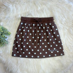 Women’s Evermmee Brown Skort Set with Polka Dots
