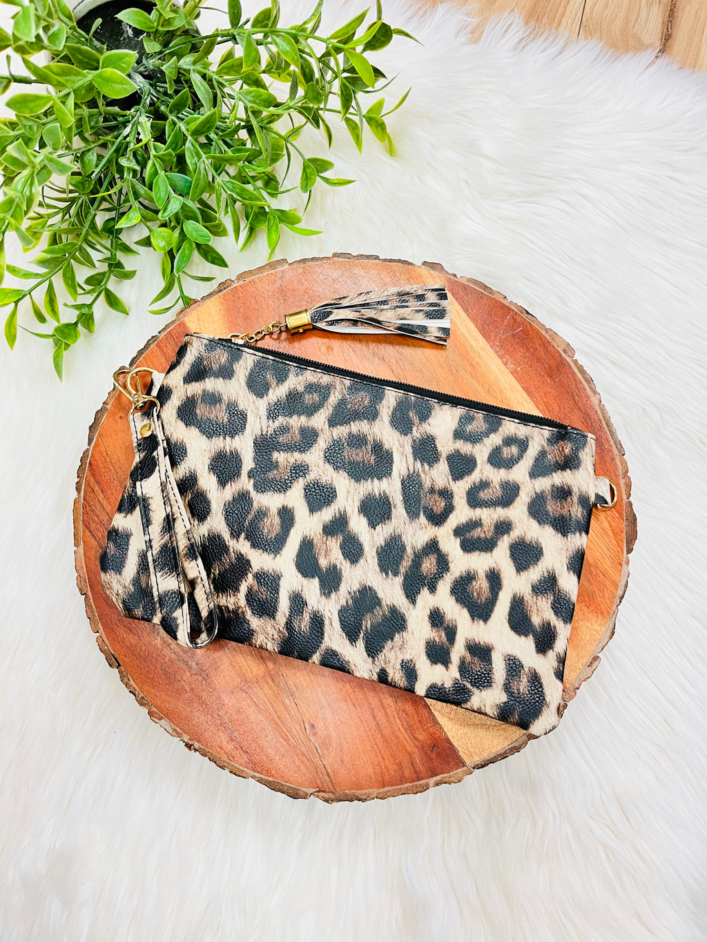Leopard Print Wristlet