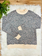 Women’s Evermmee Taupe Mock Neck Cheetah Print Top- True to Size