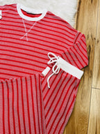 Women’s Zenana Red Striped Ribbed Pant Set