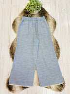 Women’s Umgee Light Blue Wide Leg Pants with Frayed Hem- Loose Fit