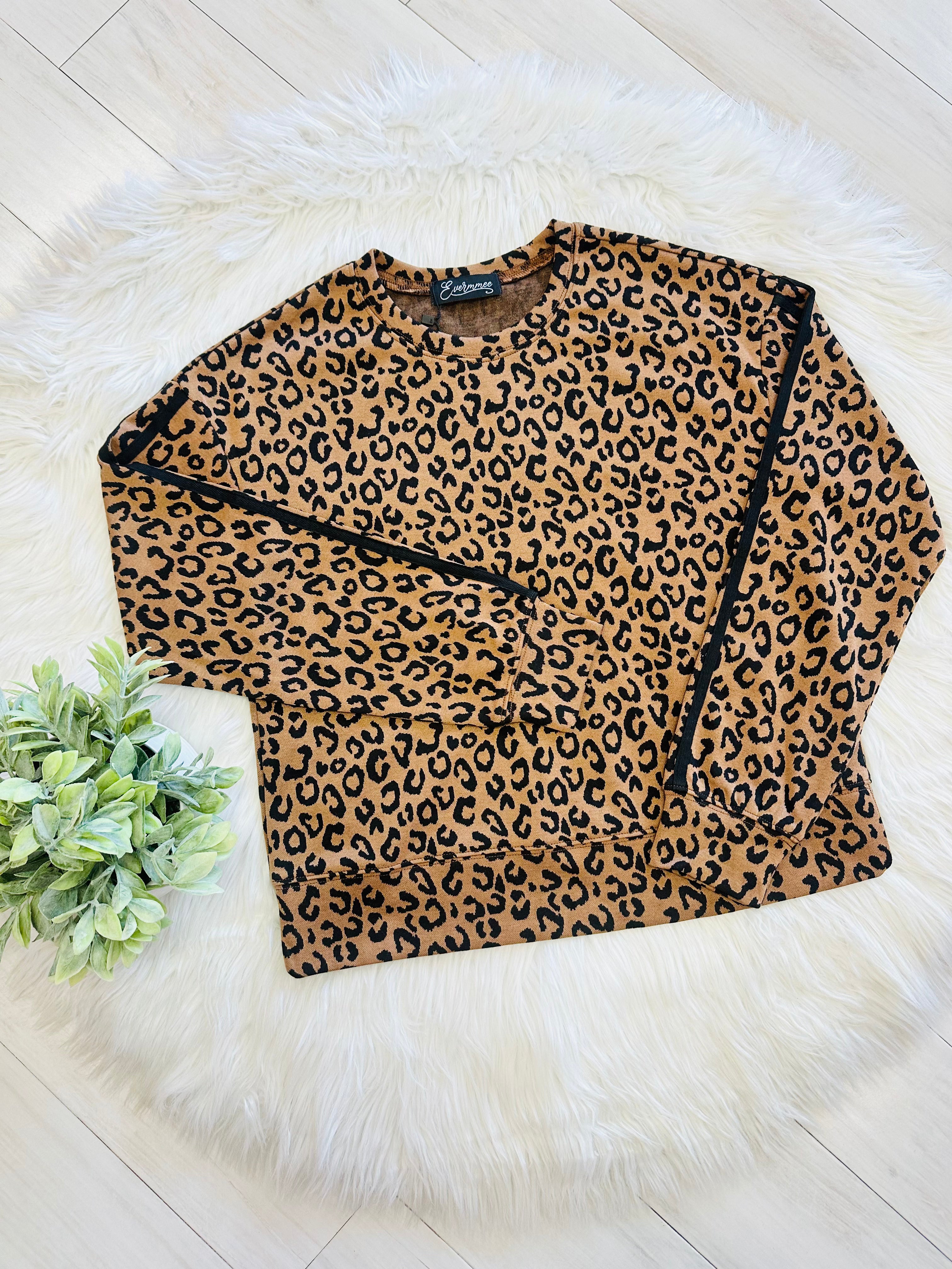 Women’s Cheetah Print Brown and Black Pant Set