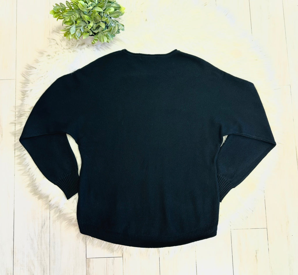 Women’s Black Crewneck Knit Sweater