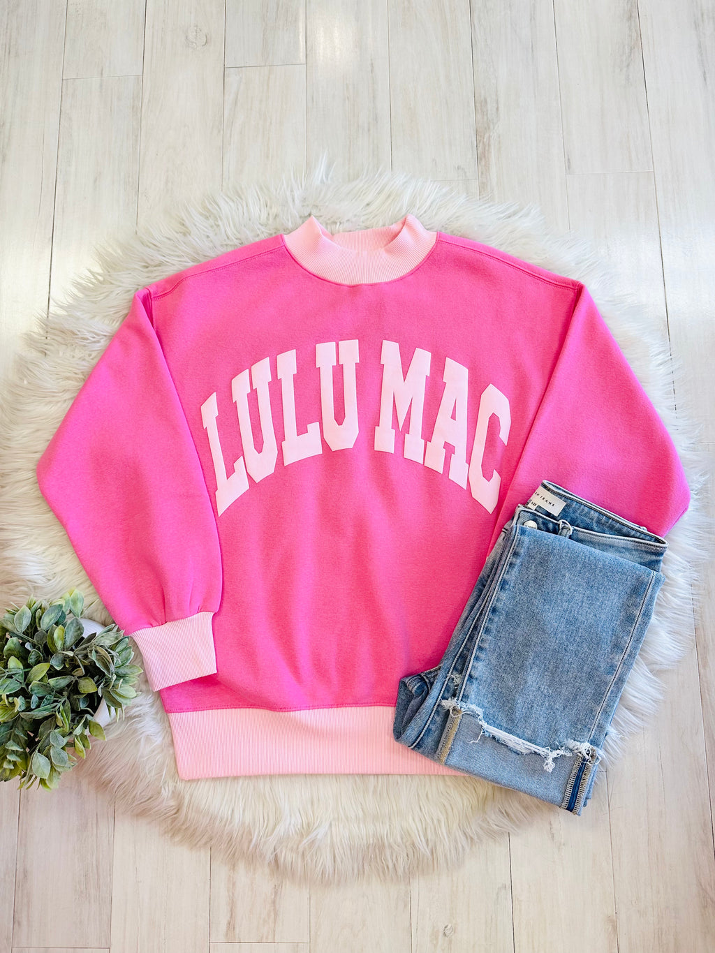 Women’s Lulu Mac Bubblegum Pink Crewneck Top- Oversized