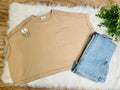 Women’s Very J Taupe Oversized Pocket Top