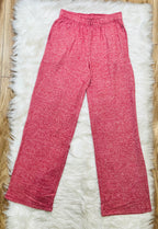 Women’s Zenana Dark Red Melange Pant Set