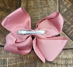Hair Bow 6” Alligator Clip - Dusty Rose