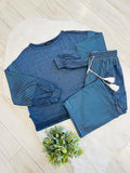 Women’s Evermmee Blue Stripe Pant Set- True to Size