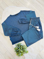 Women’s Evermmee Blue Stripe Pant Set- True to Size