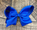 Hair Bow 6” Alligator Clip - Royal Blue