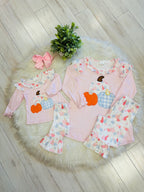 Girl’s Light Pink Pumpkin Ruffle Pant Set