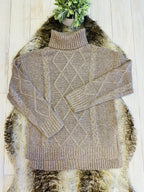 Women’s Evermmee Tan Turtle Neck Sweater Top- True to Size