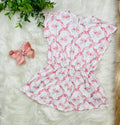 Girl’s Ribbon Print Romper