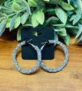 Large Silver Sparkly Hoops