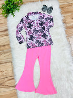 Girl’s Halloween Quarter Zip Pink Pant Outfit