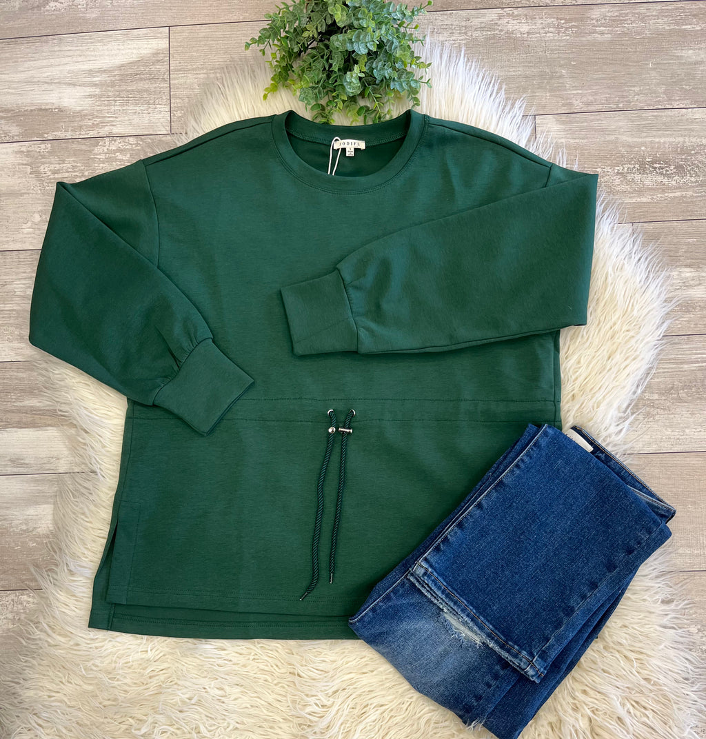 Women’s Jodifl Green Cinch Drawstring waist Top - Oversized