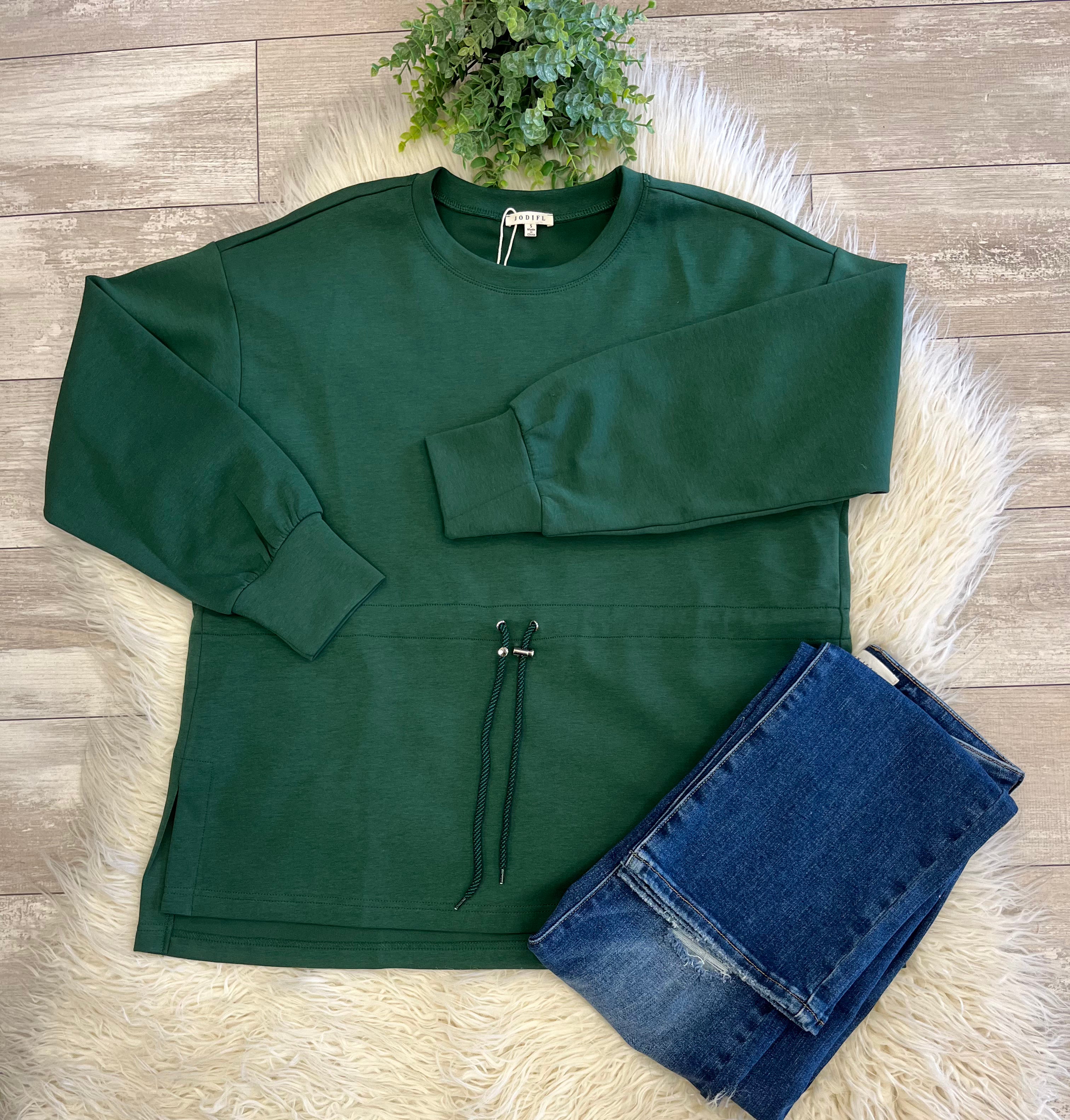 Women’s Jodifl Green Cinch Drawstring waist Top - Oversized
