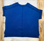 Women’s Zenana Classic Blue Ribbed Top