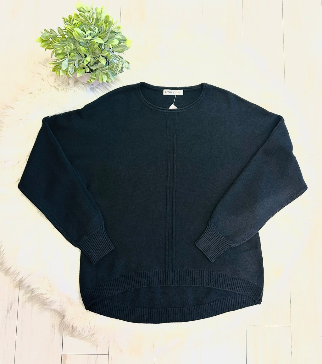Women’s Black Crewneck Knit Sweater