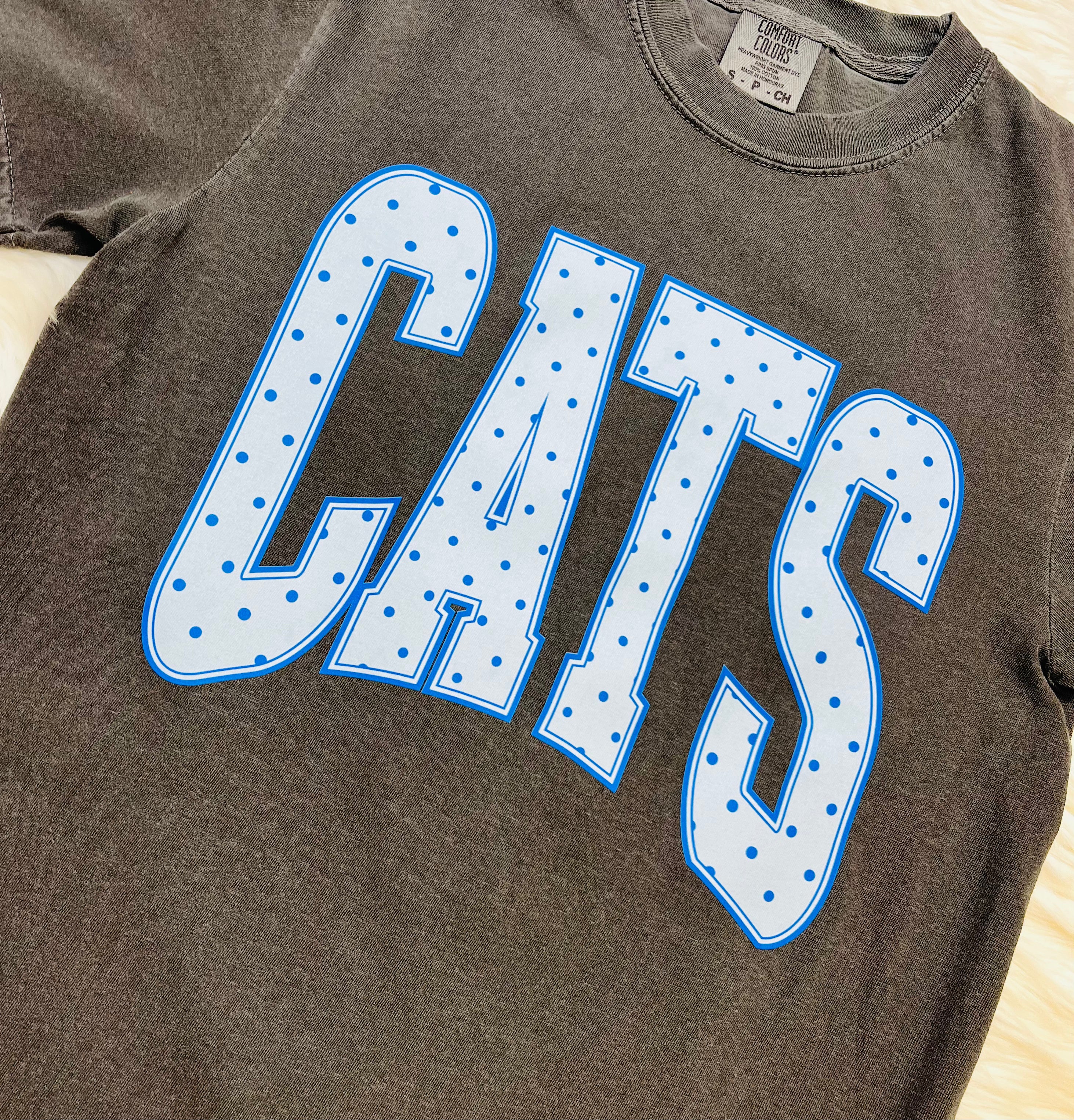 Women’s Comfort Color Cats Polka Dot Tee