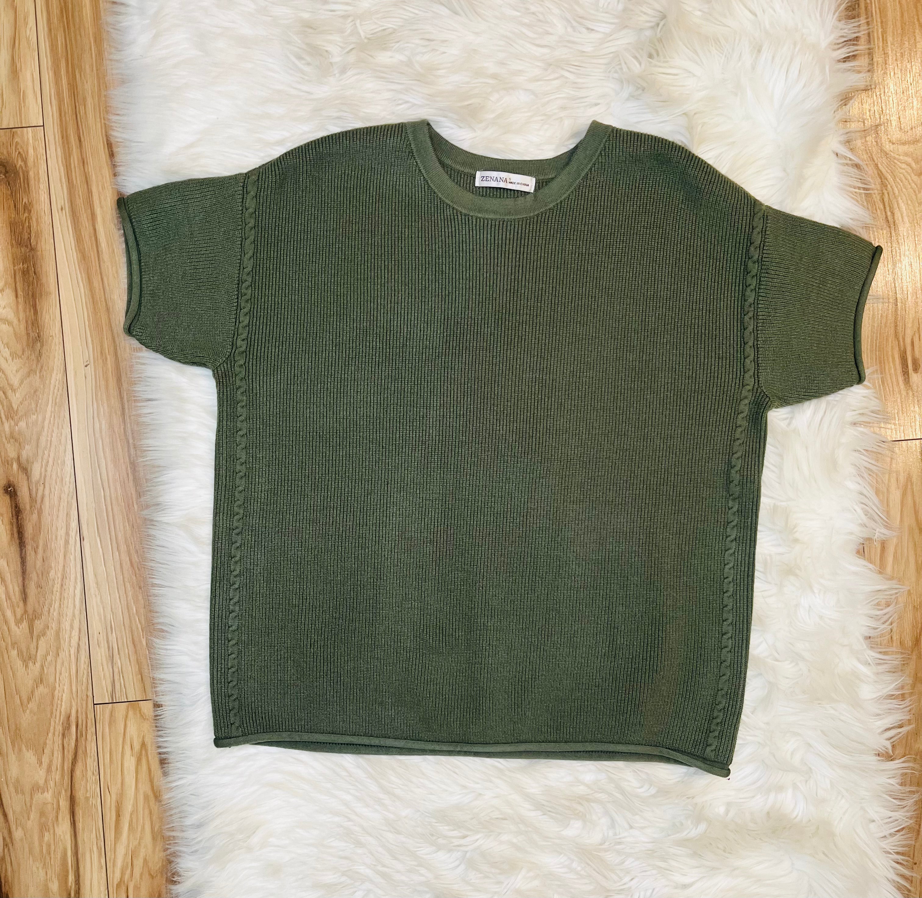 Women’s Zenana Olive Sweater Top - True to Size