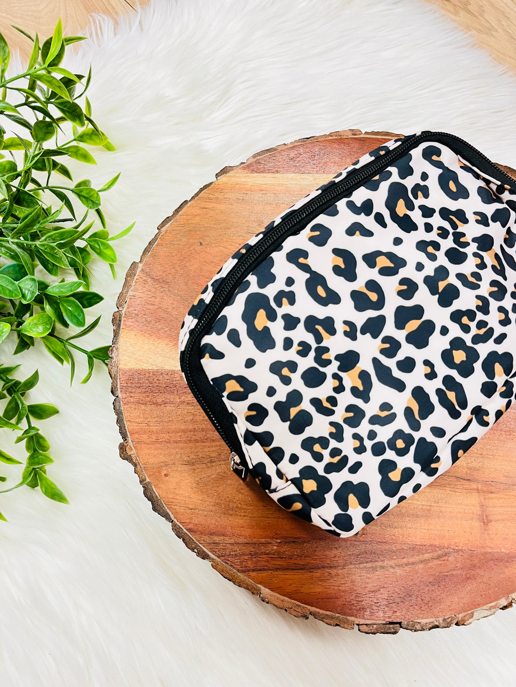 Taupe Leopard Print Belt Bag
