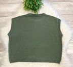 Women’s Zenana Sleeveless Sweater in Olive - Oversized Fit