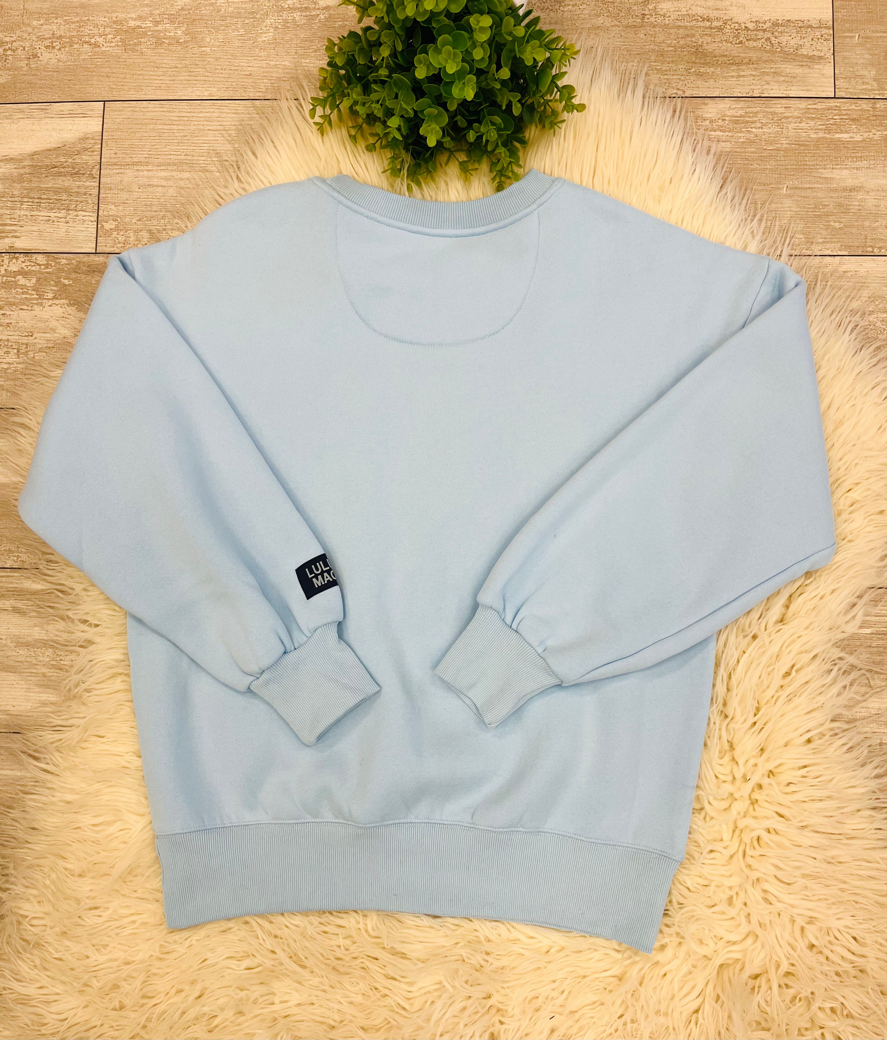 Women’s LuLu Mac Blue/Navy Polka Dot Sweatshirt - Oversized Fit