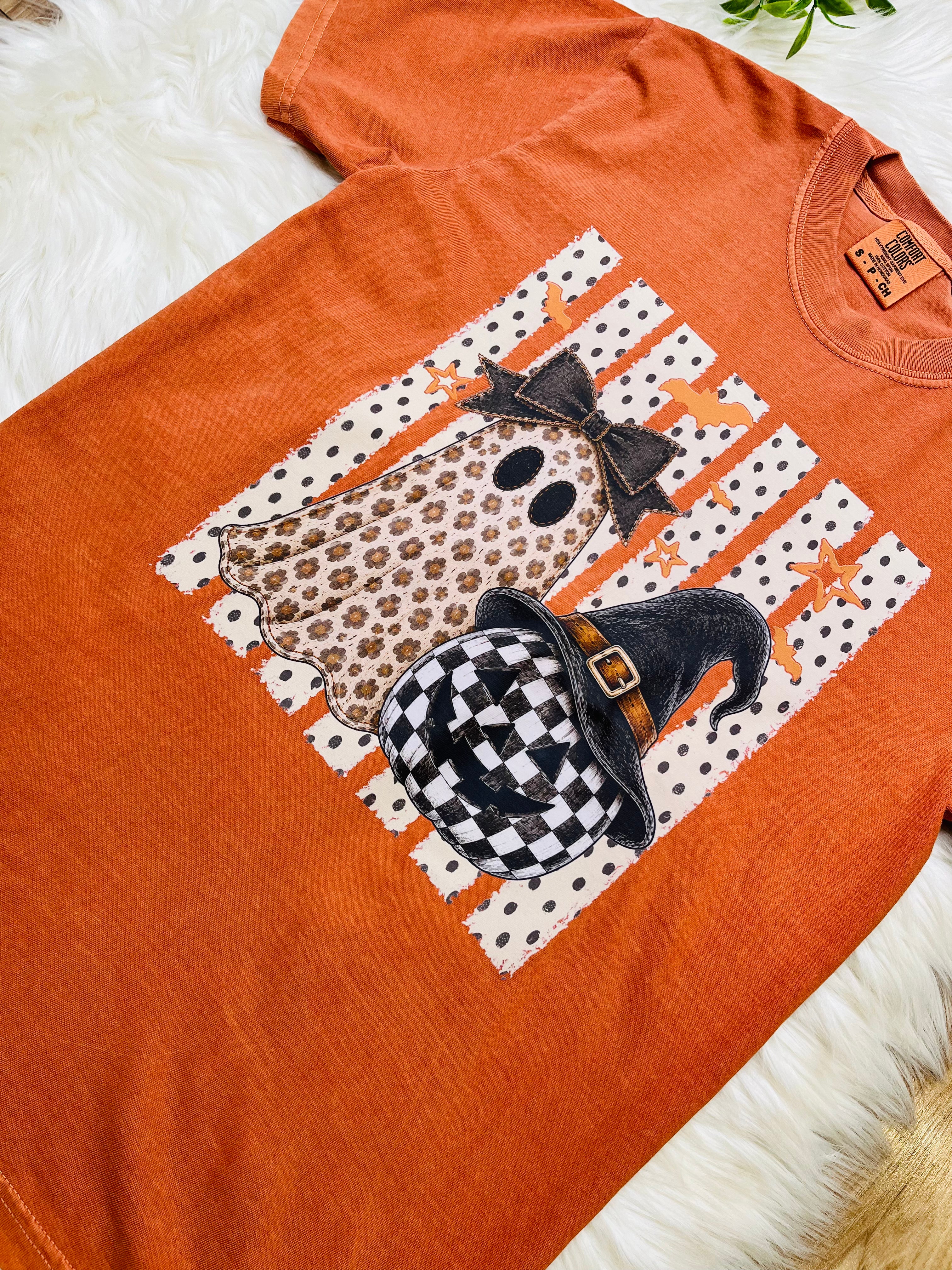 Women’s Comfort Color Ghost Pumpkin Tee