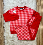 Women’s Evermeee Red Gingham Pant Set- True to Size