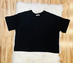 Women’s Black Ribbed Top and Drawstring Pant Set