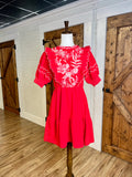 Women’s Umgee Cherry Red Embroidered Dress
