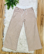 Women’s Zenana Ash Mocha Striped Ribbed Pant Set