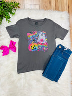Girl’s Grey Halloween Tee Multi Color