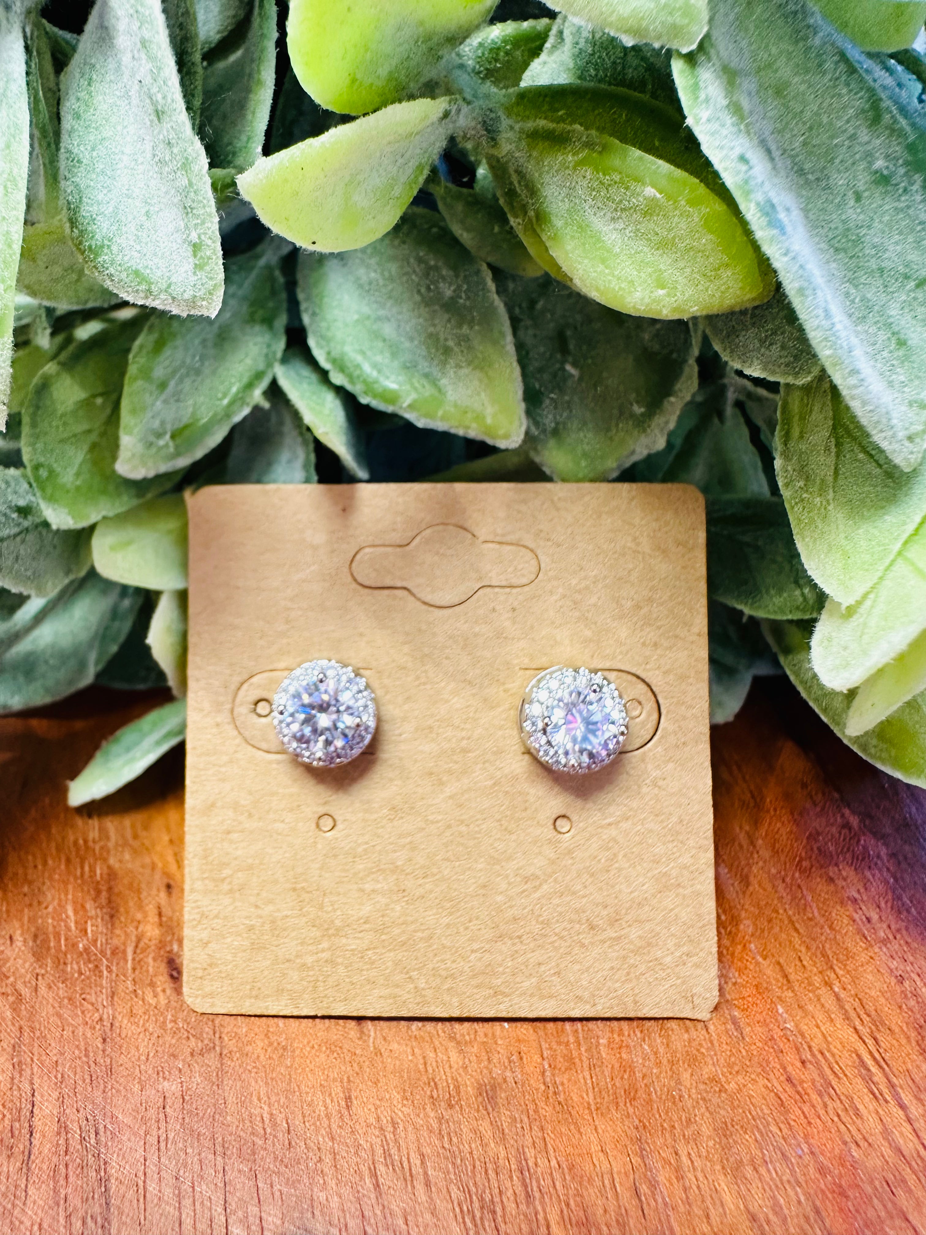 Diamond Halo Stud Earrings