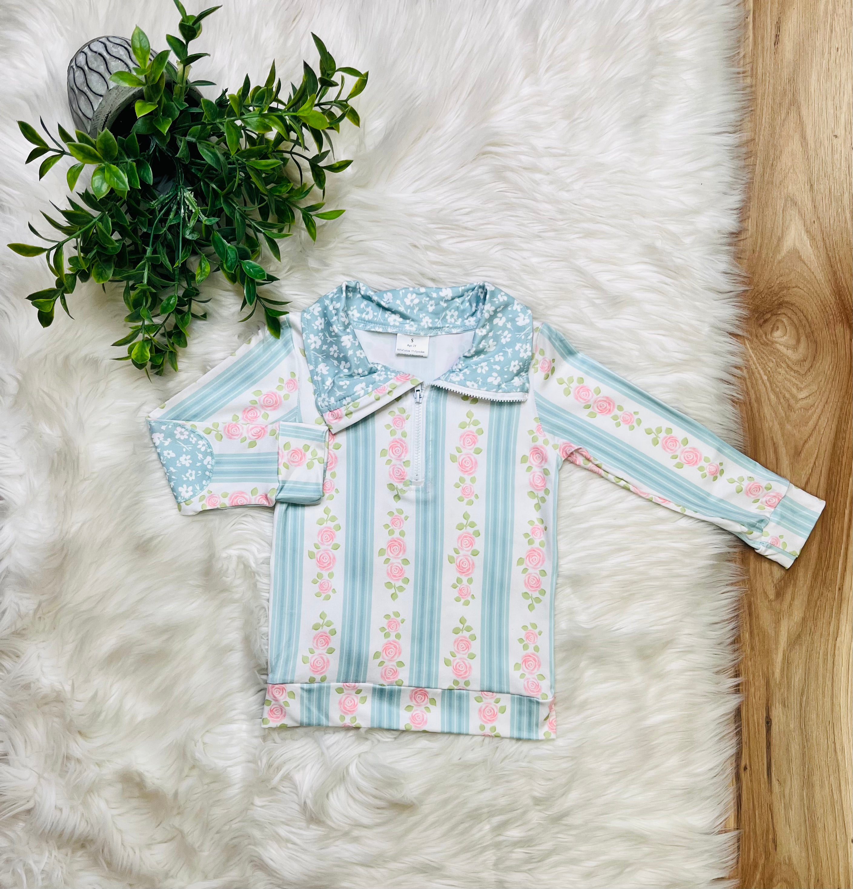 Girl’s Blue Rose Skort Outfit Set