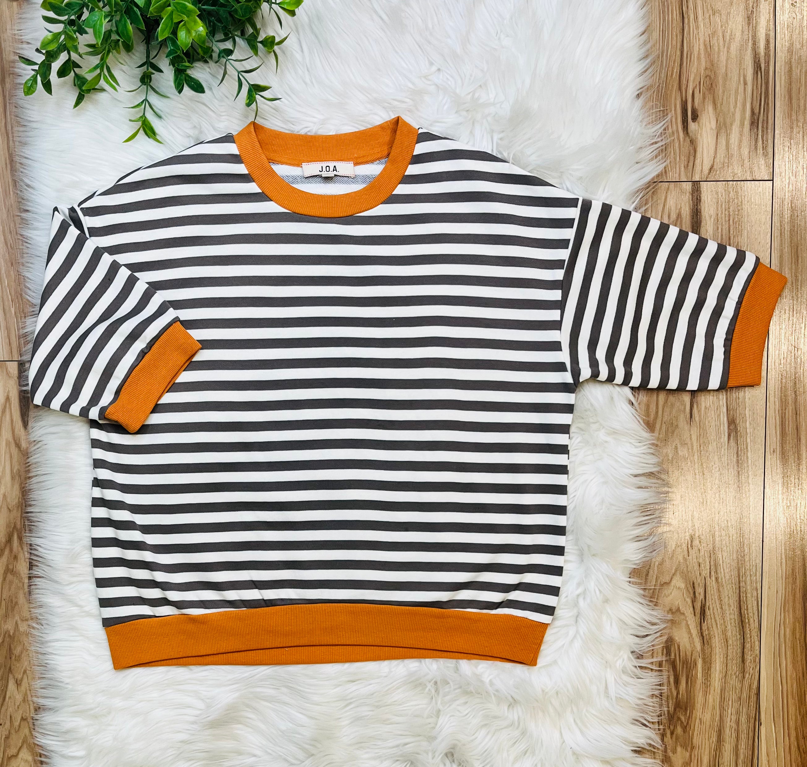 Women’s Blu Pepper Deep Taupe Stripe Top