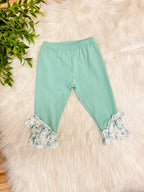 Girl’s Sage Green Floral Ruffle Outfit