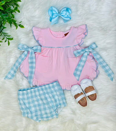 Millie Jay Pink and Mint Bloomer Set