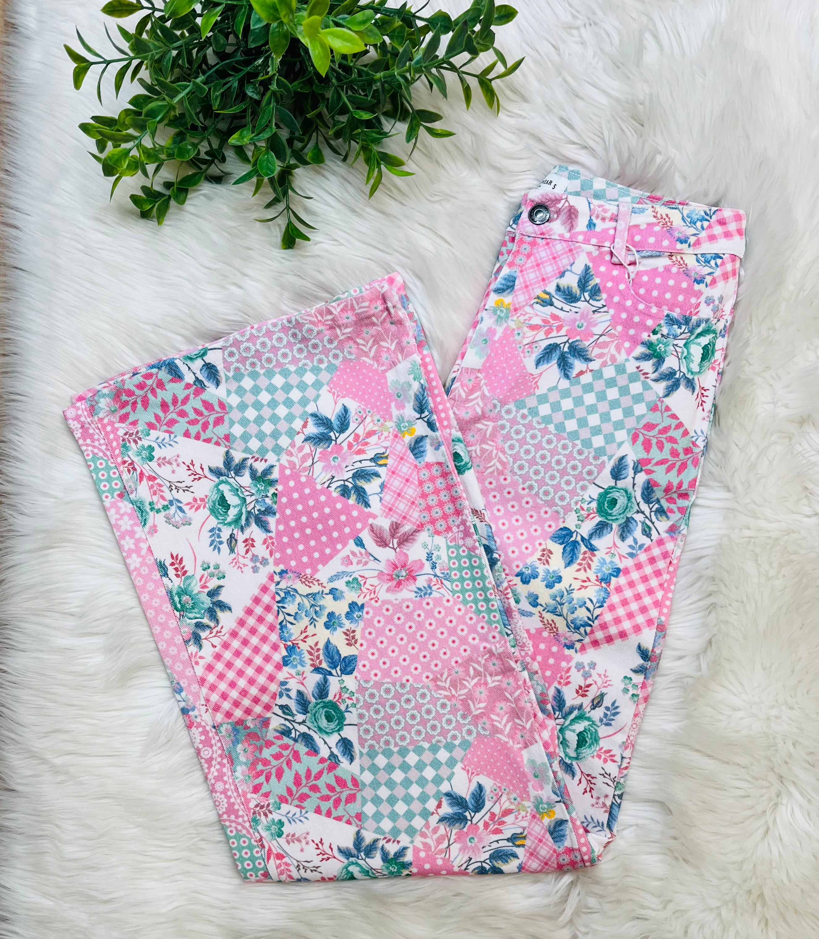Women’s Pink Patchwork Jeans