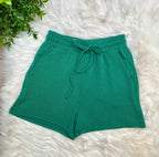 Women’s Zenana Green Ribbed Short Set