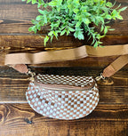 Women’s Brown Woven Crossbody Bag