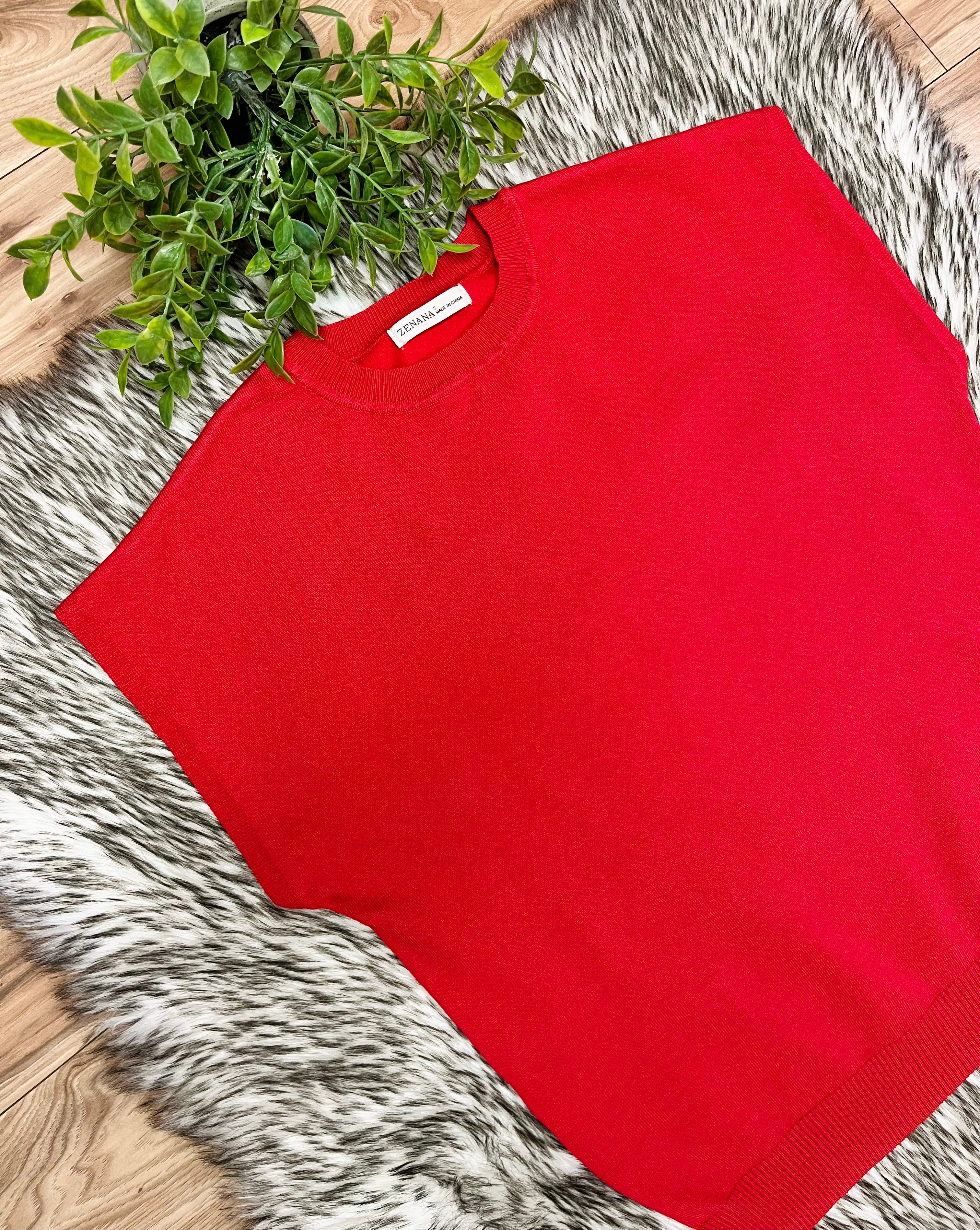 Women’s Zenana Red Vest Top- True to Size
