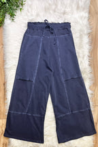 Women’s Zenana Exposed Seam Navy Drawstring Pants- True to Size