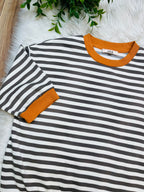 Women’s Blu Pepper Deep Taupe Stripe Top