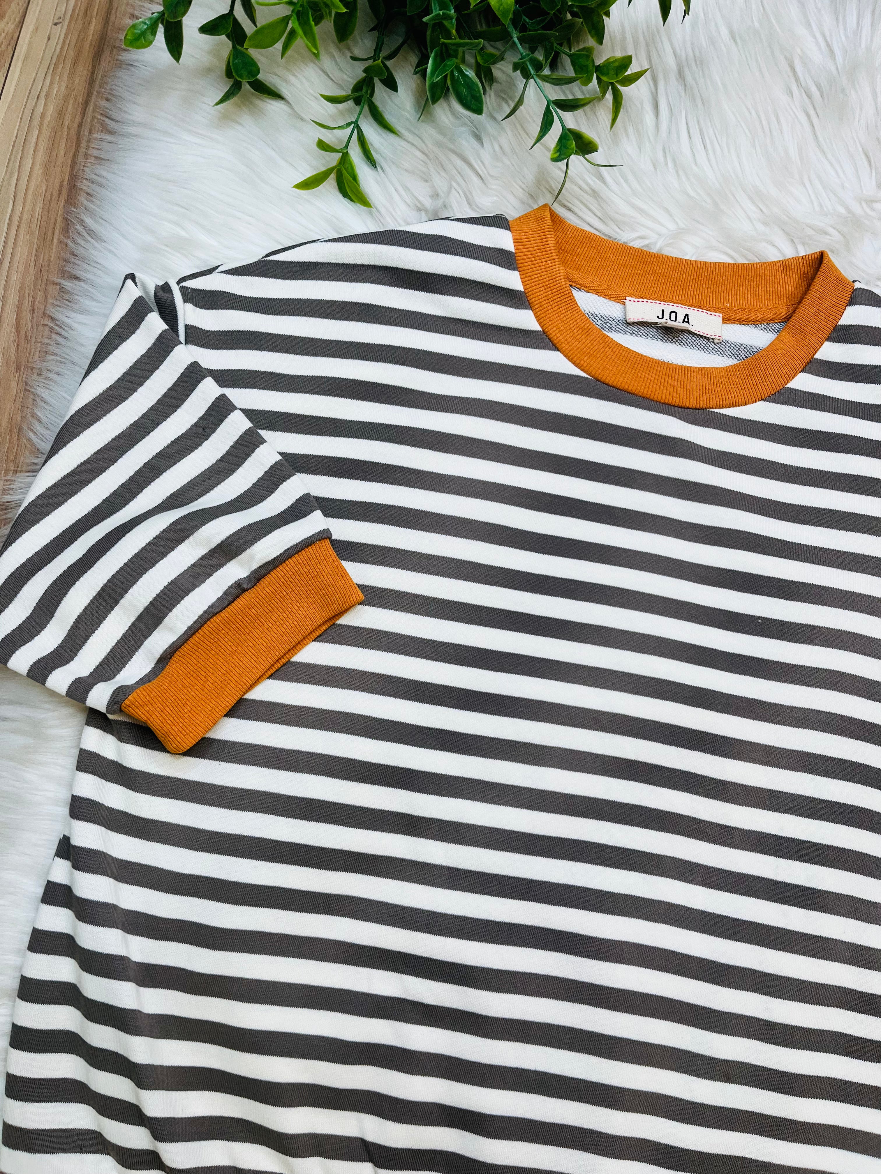Women’s Blu Pepper Deep Taupe Stripe Top